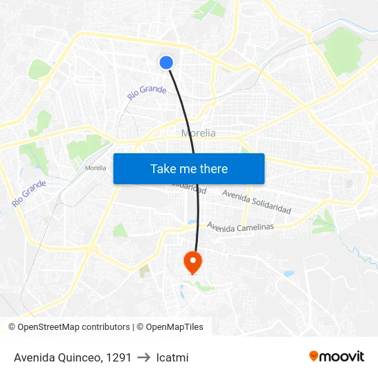 Avenida Quinceo, 1291 to Icatmi map