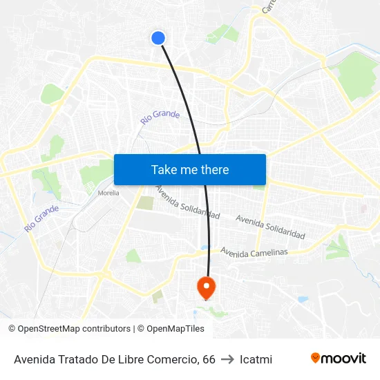 Avenida Tratado De Libre Comercio, 66 to Icatmi map