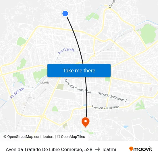 Avenida Tratado De Libre Comercio, 528 to Icatmi map