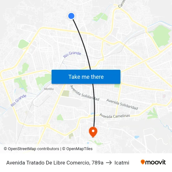 Avenida Tratado De Libre Comercio, 789a to Icatmi map