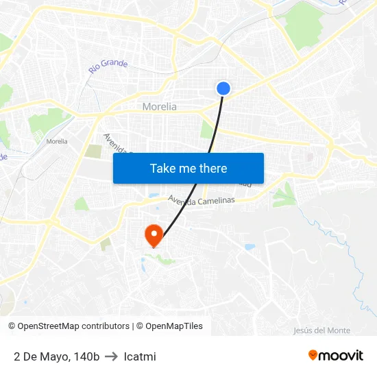 2 De Mayo, 140b to Icatmi map