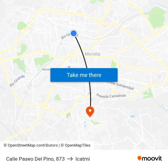 Calle Paseo Del Pino, 873 to Icatmi map