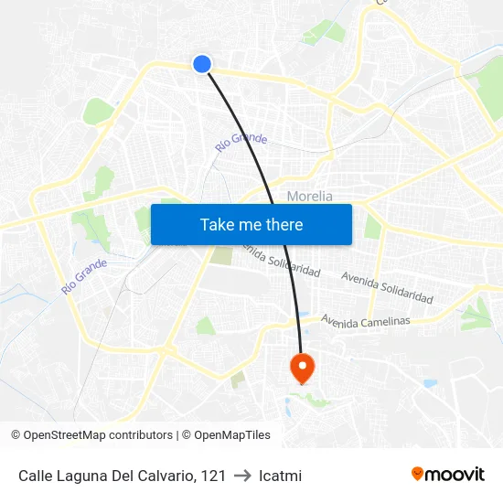 Calle Laguna Del Calvario, 121 to Icatmi map