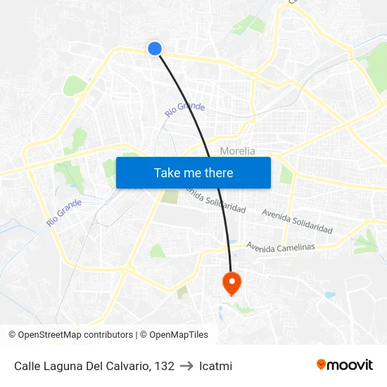 Calle Laguna Del Calvario, 132 to Icatmi map