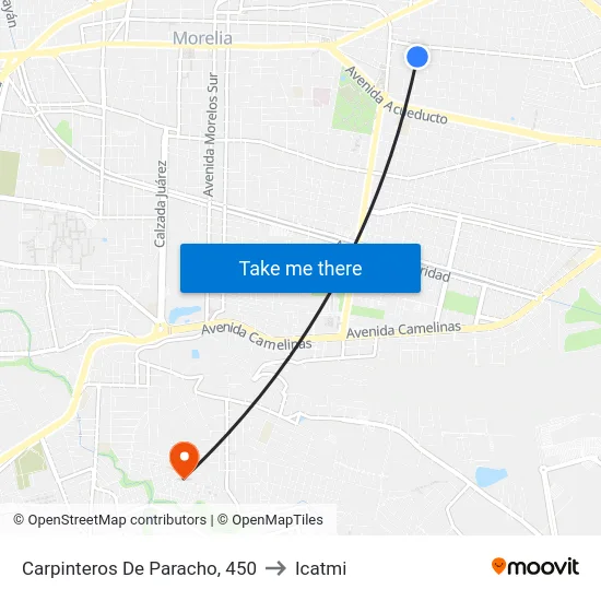 Carpinteros De Paracho, 450 to Icatmi map