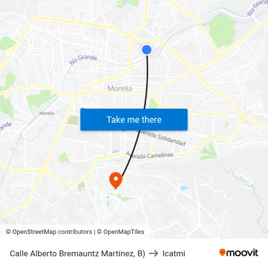 Calle Alberto Bremauntz Martínez, B) to Icatmi map