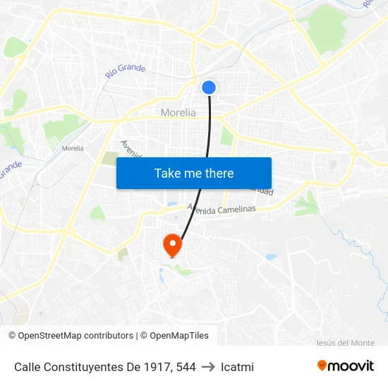 Calle Constituyentes De 1917, 544 to Icatmi map