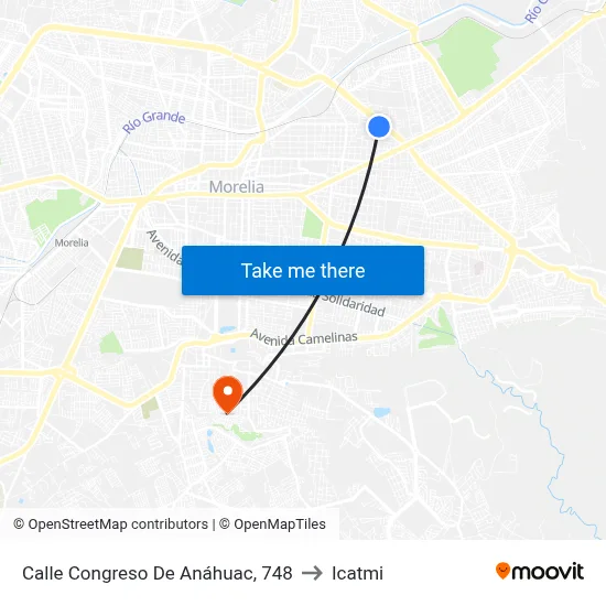 Calle Congreso De Anáhuac, 748 to Icatmi map