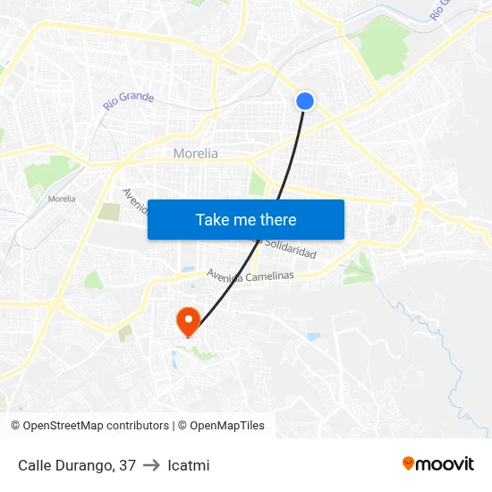 Calle Durango, 37 to Icatmi map