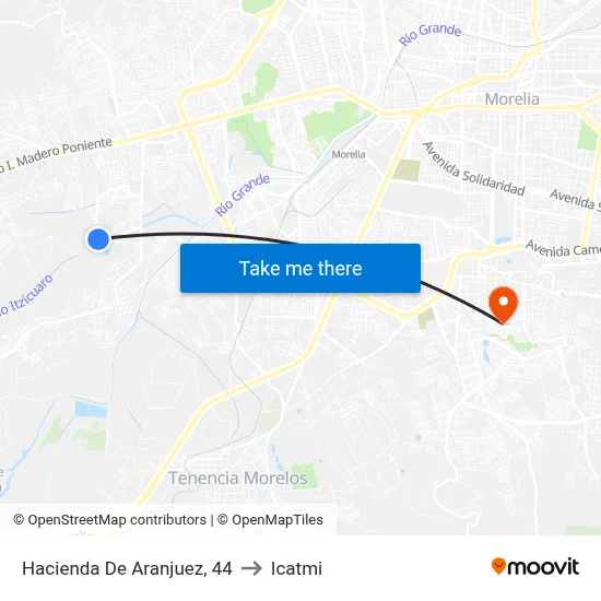 Hacienda De Aranjuez, 44 to Icatmi map