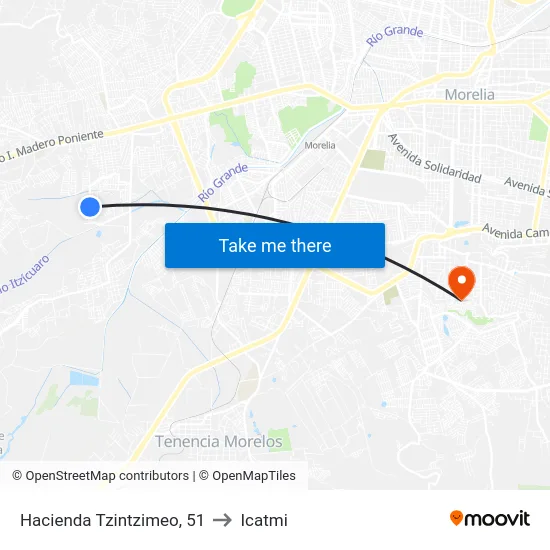 Hacienda Tzintzimeo, 51 to Icatmi map