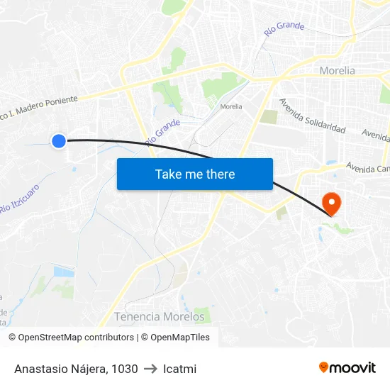 Anastasio Nájera, 1030 to Icatmi map