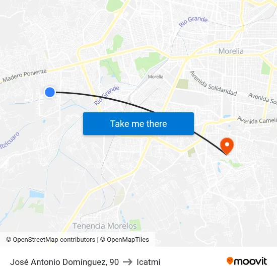 José Antonio Domínguez, 90 to Icatmi map