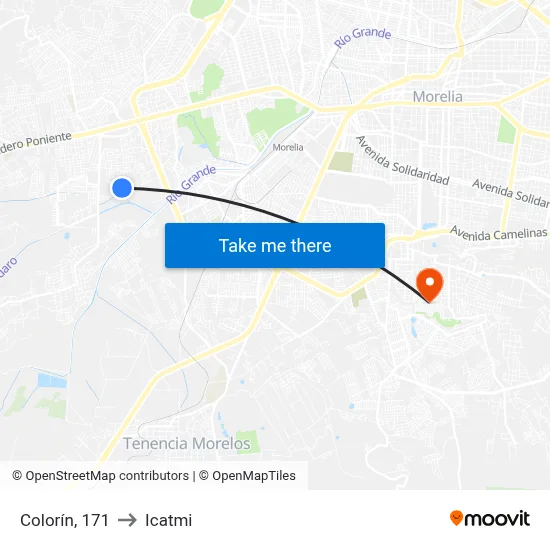 Colorín, 171 to Icatmi map