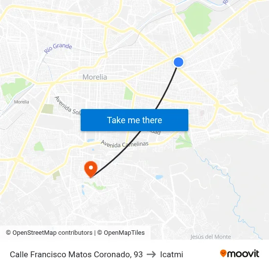 Calle Francisco Matos Coronado, 93 to Icatmi map