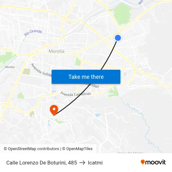 Calle Lorenzo De Boturini, 485 to Icatmi map
