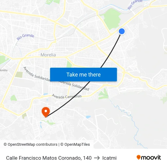 Calle Francisco Matos Coronado, 140 to Icatmi map
