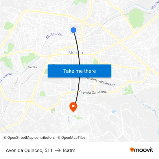 Avenida Quinceo, 511 to Icatmi map