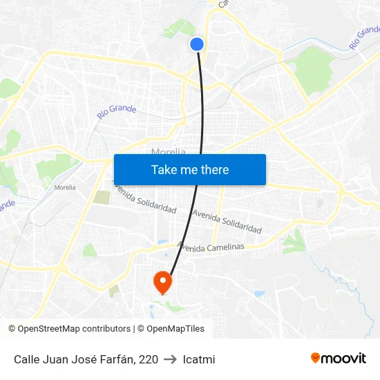 Calle Juan José Farfán, 220 to Icatmi map