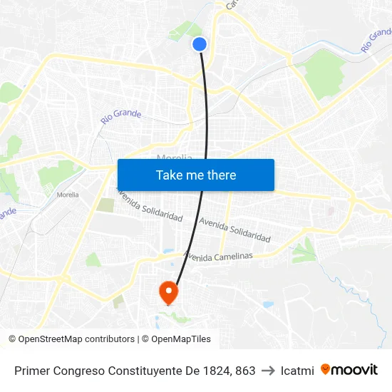 Primer Congreso Constituyente De 1824, 863 to Icatmi map