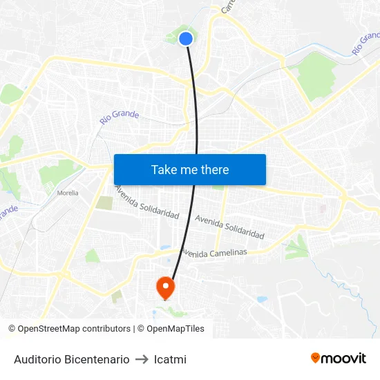 Auditorio Bicentenario to Icatmi map