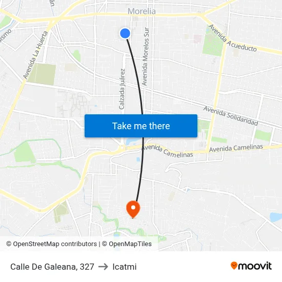 Calle De Galeana, 327 to Icatmi map