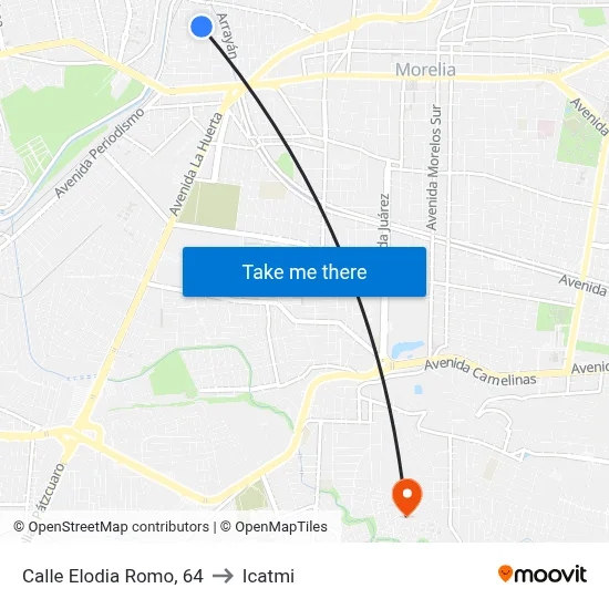 Calle Elodia Romo, 64 to Icatmi map