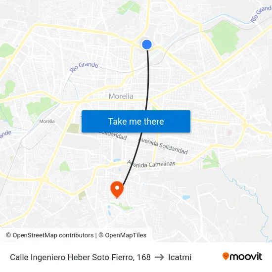 Calle Ingeniero Heber Soto Fierro, 168 to Icatmi map