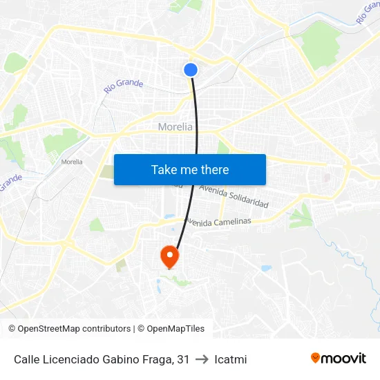 Calle Licenciado Gabino Fraga, 31 to Icatmi map