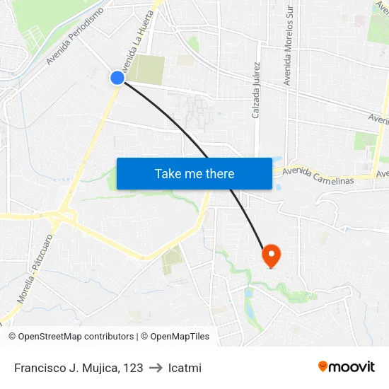 Francisco J. Mujica, 123 to Icatmi map
