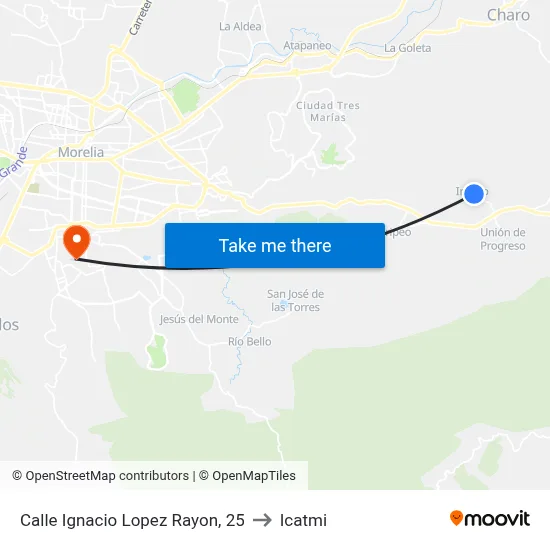 Calle Ignacio Lopez Rayon, 25 to Icatmi map