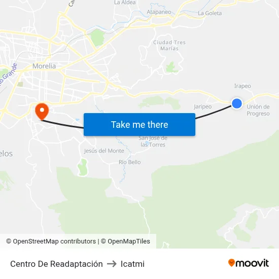 Centro De Readaptación to Icatmi map