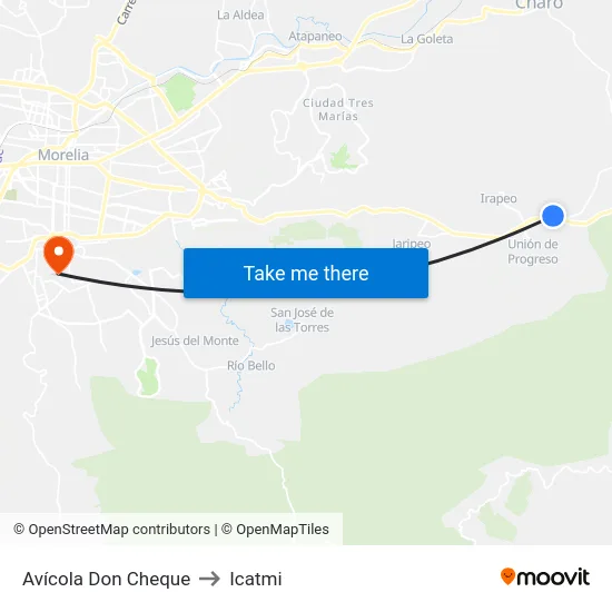 Avícola Don Cheque to Icatmi map