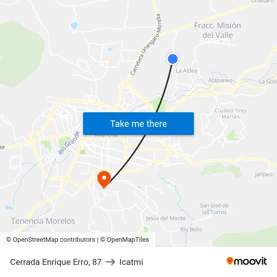 Cerrada Enrique Erro, 87 to Icatmi map