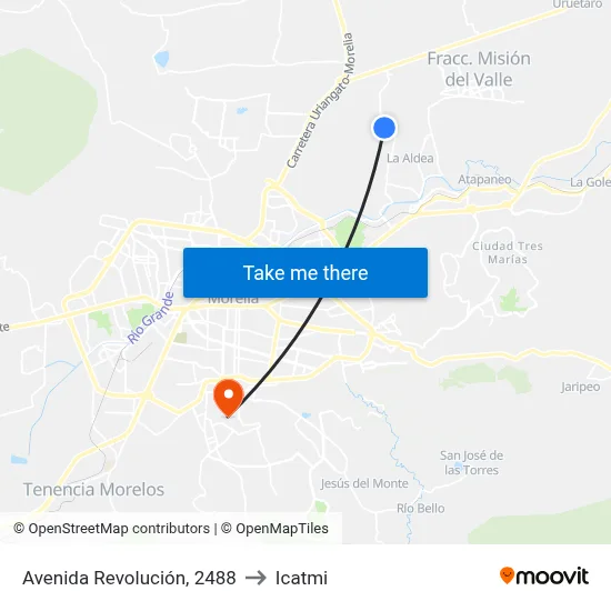 Avenida Revolución, 2488 to Icatmi map