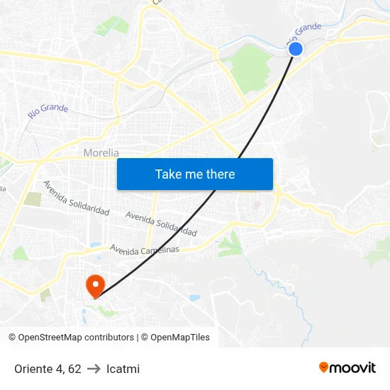 Oriente 4, 62 to Icatmi map