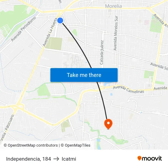 Independencia, 184 to Icatmi map