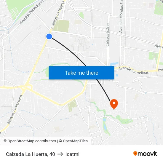 Calzada La Huerta, 40 to Icatmi map