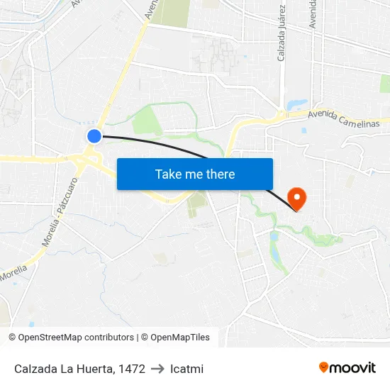 Calzada La Huerta, 1472 to Icatmi map