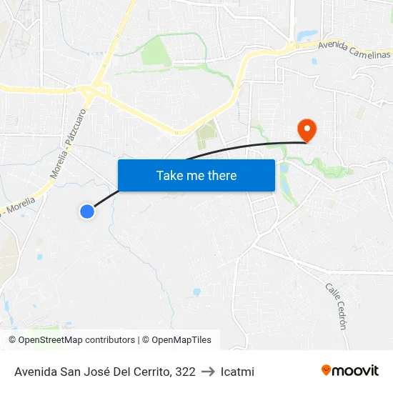Avenida San José Del Cerrito, 322 to Icatmi map