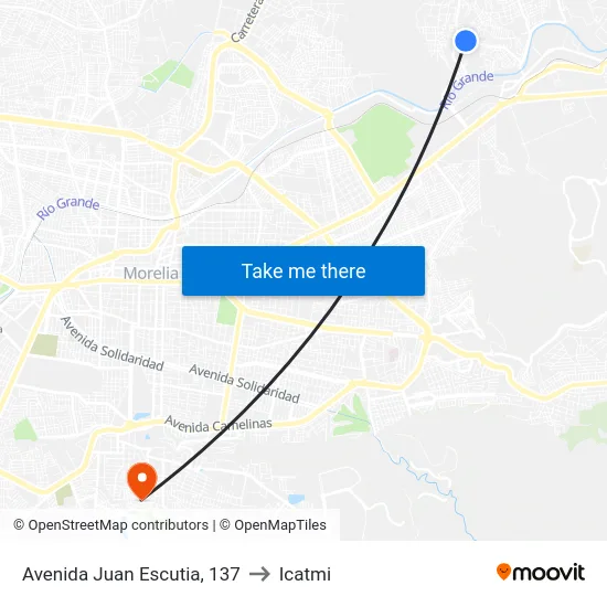 Avenida Juan Escutia, 137 to Icatmi map