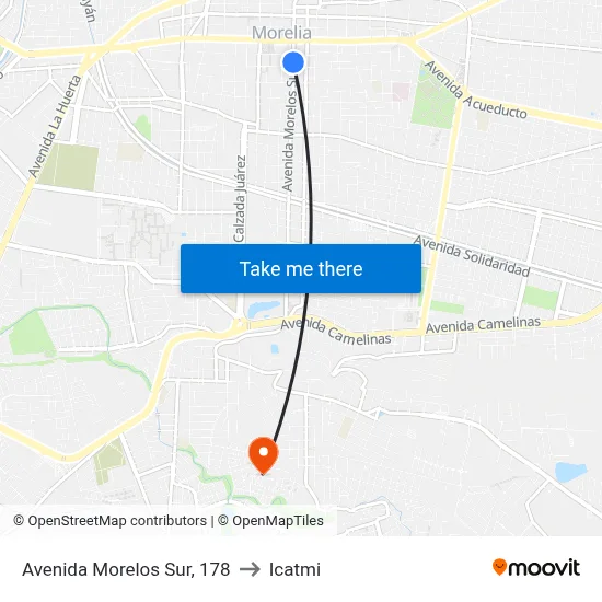 Avenida Morelos Sur, 178 to Icatmi map