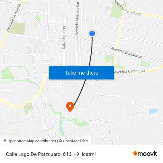 Calle Lago De Patzcuaro, 646 to Icatmi map