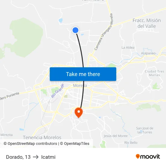 Dorado, 13 to Icatmi map