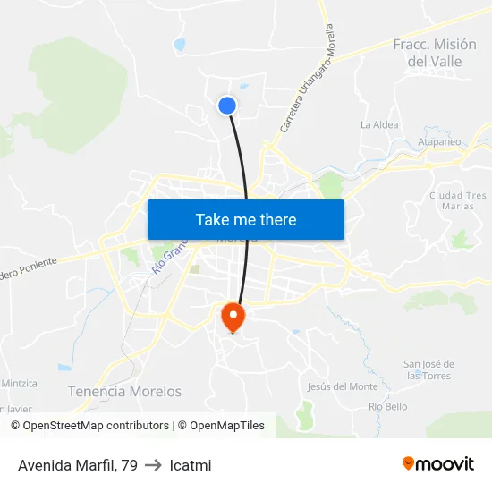 Avenida Marfil, 79 to Icatmi map