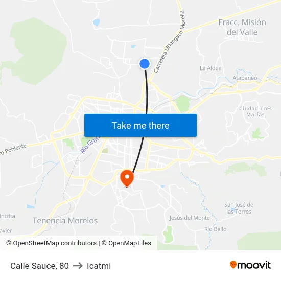 Calle Sauce, 80 to Icatmi map