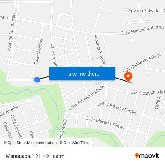 Manouapa, 121 to Icatmi map