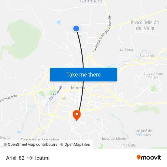Ariel, 82 to Icatmi map