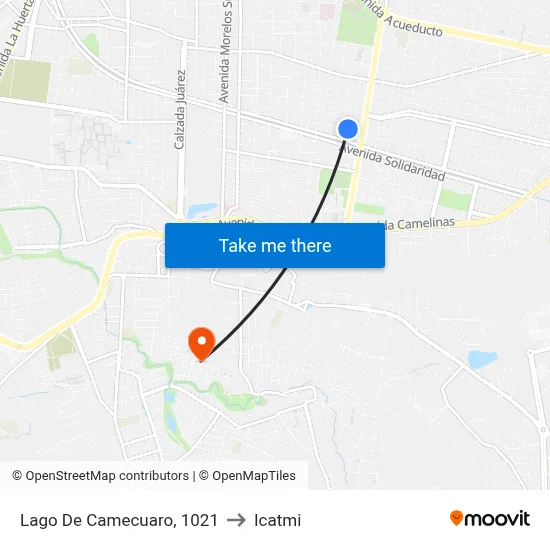 Lago De Camecuaro, 1021 to Icatmi map