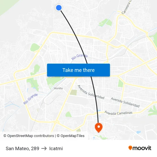 San Mateo, 289 to Icatmi map